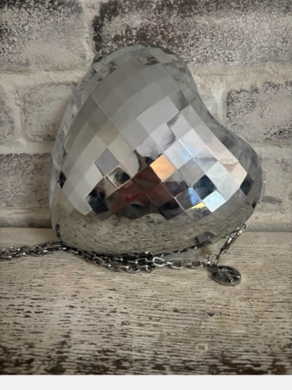 kate spade Silver Heart Disco Crossbody Clutch